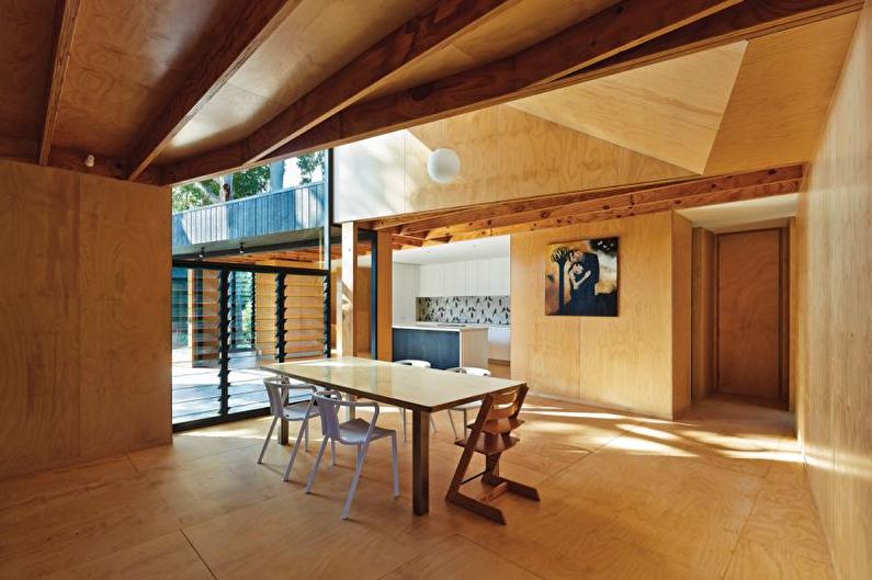 Дизайн гостиной в загородном доме - Отделка потолка