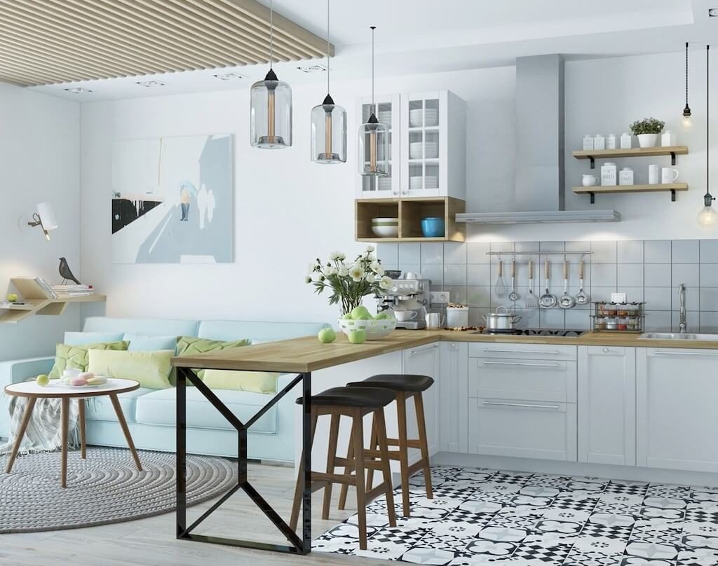 Кухня гостиная: дизайн и особенности планировки. Цвета для кухни гостиной
